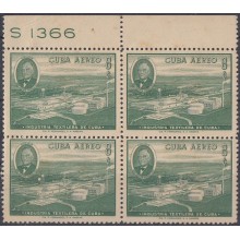 1958-310 CUBA REPUBLICA 1958 Ed.738. 8c INDUSTRIA TEXTIL DAUTON HEDGES PLATE NUMBER S1366. LIGERAS MANCHAS.