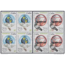 1999.84 CUBA MNH 1999 Ed.4388-89. AMERICA UPAEP NUEVO MILENIO SIN ARMAS. PALOMA PIEGON AVES PAJAROS. BLOCK 4.