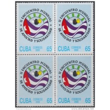 2000.98 CUBA MNH 2000 Ed.4428. II ENCUENTRO AMISTAD Y SOLIDARIDAD. FRIENDSHIP BANDERA FLAG. BLOCK 4.