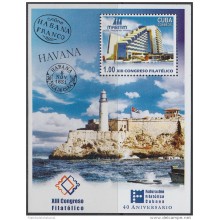 2004.185 CUBA MNH 2004 Ed.4789. XIII CONGRESO FFC. SPECIAL SHEET HOTEL PANORAMA CASTILLO MORRO LIGHTHOUSE.
