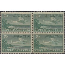 1930-56 CUBA REPUBLICA. 1930. Ed.256 5c. CORREO AEREO INTENACIONAL. AVION AIRPLANE GOMA ORIGINAL MANCHAS.