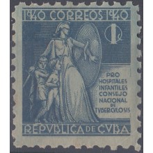1940-258 CUBA REPUBLICA. 1940. Ed.3. SEMIPOSTAL PRO TUBERCULOSOS MEDICINE MEDICINA