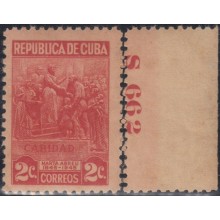 1948-202 CUBA REPUBLICA. 1948. Ed.395. 2c MARTA ABREU. PLATE NUMBER NO GUM.