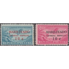 1960.236 CUBA 1960 Ed.836-837. CORREO AEREO HABILITADO AIRPLANE AVION. MNH.