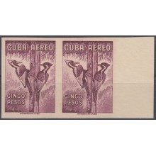 1962.119 CUBA 1962. Ed.929. 5$ AVES AUTOCTONAS. IMPERFORATED PROOF PAIR. RARE. BIRD AVES PAJAROS.
