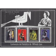 2002.178 CUBA MNH 2002. SPECIAL FORMAT SHEET. CENTENARIO PINTOR WILFREDO LAM. ART ARTE.