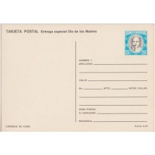 1984-EP-96 CUBA 1984 POSTAL STATIONERY. Ed.134g. DIA DE LAS MADRES. MOTHER DAY SPECIAL DELIVERY. ROSA FLOWER UNUSED