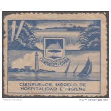 VI-174 CUBA VIÑETA CINDIRELLA. CIRCA 1930. CIENFUEGOS. MODELO DE HOSPITALIDAD E HIGIENE.