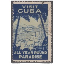 VI-178 CUBA VIÑETA CINDIRELLA. CIRCA 1940. TURISMO, VISIT CUBA ALL YEAR ROUND PARADISE. TOURISM. USADA
