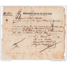E4804 CUBA SPAIN ESPAÑA 1859 DEPOSITO JUDICIAL DE ESCLAVOS SLAVE SLAVERY. NEGRA RAMONA.
