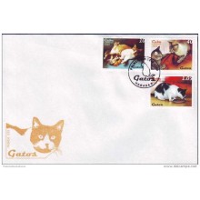 2009-FDC-16 CUBA FDC COMPLETE SET 2009 MNH CATS FELINE. GATOS. FELINOS.