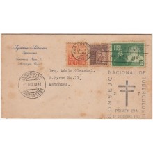 1943-FDC-21 CUBA REPUBLICA FDC. 1943. PRO- TUBERCULOSOS SEMIPOSTAL. BLACK CANCEL MEDICINA MEDICINE.