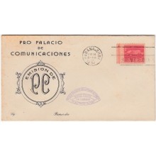 1957-FDC-102 CUBA REPUBLICA FDC. 1957. SEMIPOSTAL PALACIO COMUNICACIONES.