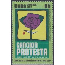2017.106 CUBA 2017 MNH. 65c. 50 ANIV CANCION PROTESTA. REVOLUTIONARY MUSIC. NUEVA TROVA.
