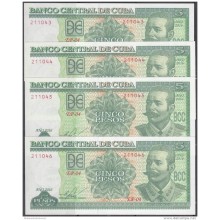 2016-BK-26 CUBA 5 pesos 2016 ANTONIO MACEO UNC 4 CONSECUTIVE.