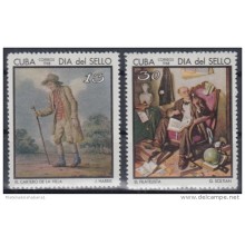 1968.60 CUBA 1968 MNH. Ed.1571-72. DIA DEL SELLO, STAMPS DAY. ART ARTE.