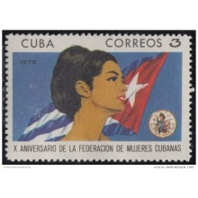 1970.68 CUBA 1970 MNH. Ed.1786. X ANIV FEDERACION MUJERES CUBANAS. FMC.