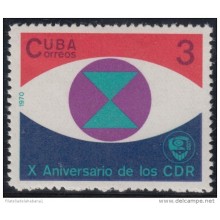 1970.74 CUBA 1970 MNH. Ed.1795. X ANIV DE LOS CDR. COMITES DEFENSA DE LA REVOLUCION.