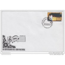 2010-FDC-11 CUBA 2010 FDC. 50 ANIV DEL CORO MUSICAL. MUSICA. MUSIC