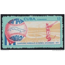 1971.116 CUBA 1971 MNH. Ed.1901. CAMPEONATO MUNDIAL BEISBOL. WORLD CHAMPIONSHIP BASEBALL.