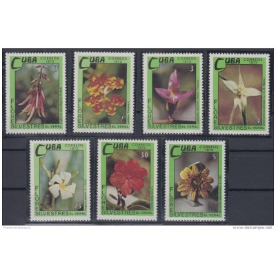 1973.108 CUBA 1973 MNH. Ed.2077-83. FLORES SILVESTRES FLOWERS.