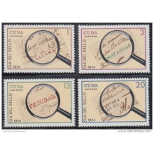 1974.87 CUBA 1974 MNH. Ed.2131-34. DIA DEL SELLO, STAMPS DAY, POSTAL HISTORY STAMPLESS.