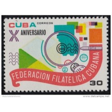 1974.97 CUBA 1974 MNH. Ed.2186. X ANIV FEDERACION FILATELICA CUBANA.