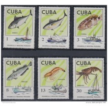 1975.87 CUBA 1975 MNH. Ed.2198-2203. INDUSTRIA PESQUERA. FISHING SHIP FISH PECES.