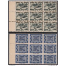 1958-325 CUBA 1958 Ed.775-76 UNESCO UN NACIONES UNIDAS. BLOCK 9 MNH UN SELLO MANCHAS.