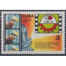 1976.87 CUBA 1976 MNH. Ed.2336. FESTIVAL CINE SOBRE PROTECCION DEL TRABAJO. CINEMA MOVIE.