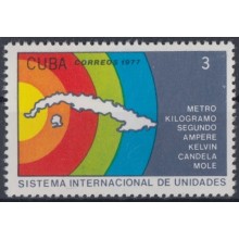 1977.96 CUBA 1977 MNH. Ed.2436. SISTEMA INTERNACIONAL MEDIDAS, MAPA DE CUBA, MAP.