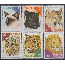 1977.99 CUBA 1977 MNH. Ed.2426-31. FELINOS DEL ZOOLOGICO. ZOO, LION, PANTER, CAT, TIGER, LEOPARD.