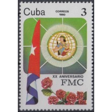 1980.75 CUBA 1980 MNH. Ed.2660. XX ANIV FMC, FEDERACION MUJERES CUBANAS, WOMAN.