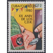 1980.78 CUBA 1980 MNH. Ed.2660. XX ANIV CDR, COMITES DE DEFENSA DE LA REVOLUCION.
