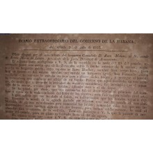 BP307 CUBA SPAIN ESPAÑA 1817. PERIODICO DIARIO DEL GOBIERNO DE LA HABANA. HOJA 33x18 cm. CAPTURA DE BARCO CORSARIO NEW O