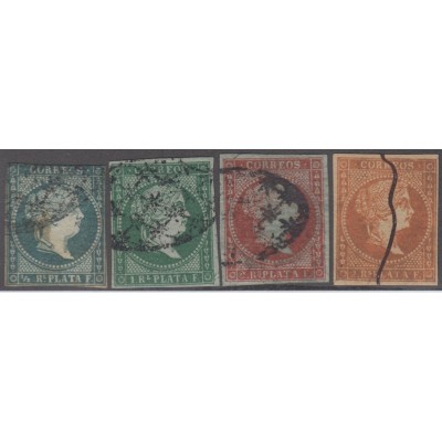 1855-167 CUBA ANTILLES SPAIN ESPAÑA.1855. Ed.Ant.1-3, 3. ANTILLES SET USED.