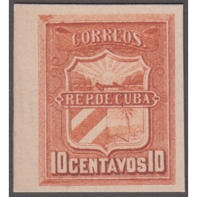 1896-183 CUBA ANTILLES SPAIN ESPAÑA.1896. 10c Ed.4. CARBOARD PROOF MAMBI MAIL.