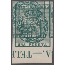 1880-120 CUBA SPAIN ESPAÑA. TELEGRAPH 1880. 1pta Ed.49. DOUBLE ENGRAVING IMPERFORATED.