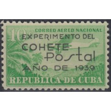 1939-191 CUBA REPUBLICA. 1939. Ed.333. COHETE POSTAL ROCKET MNH.