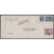1929-PV-19 CUBA 1929 AIR MAIL COVER TO GERMANY FORWARDED VIA MIAMI. + 5c US STAMP.