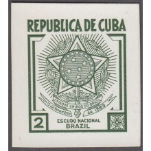 1937-329 CUBA REPUBLICA 1937 ABNC COLOR PROOF 2c WRITTER & ARTIST BRASIL BRAZIL