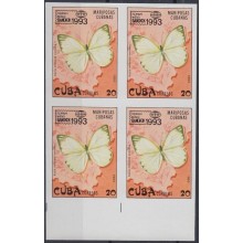1993.165 CUBA 1993. Ed.3860 20c IMPERFORATED PROOF NO GUM. MARIPOSAS BUTTERFLIES