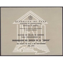 PRP-97 CUBA REPUBLICA 1958 PROPAGANDA POSTAL. INAUGURACION EDIFICIO DE LA UNESCO.