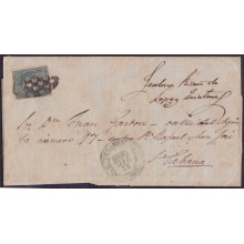 1857-H-293 CUBA SPAIN ISABEL II. 1857. Ant.7. 1858 STAMPLESS BAEZA SAN CRISTOBAL GREEN.