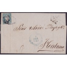 1857-H-294 CUBA SPAIN ISABEL II. 1857. Ant.7. 1859 STAMPLESS BAEZA REMEDIOS LOCAL TYPE.
