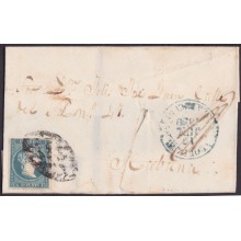 1857-H-295 CUBA SPAIN ISABEL II. 1857. Ant.7. 1859 STAMPLESS BAEZA ALQUIZAR GREEN.