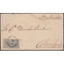 1891-H-16 CUBA SPAIN ESPAÑA. ALFONSO XIII. 1891. 5c SOBRE DE PINAR DEL RIO A COLOMBRES, SANTANDER.