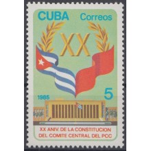 1985.97 CUBA Ed.3136. MNH. 1985. XX ANIV COMITÉ CENTRAL PARTIDO COMUNISTA PCC.