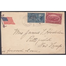 1898-H-67 US OCCUPATION ANTILLES. 1898. SPECIAL DELIVERY. PATRIOTIC COVER BOSTON