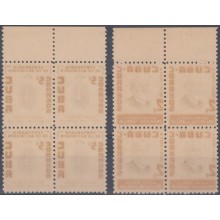 1955-279 CUBA REPUBLICA 1955, MNH, Ed.608-09. CENT MAYOR GENERAL FRANCISCO CARRILLO, INDEPENDENCE WAR, BLOCK 4.